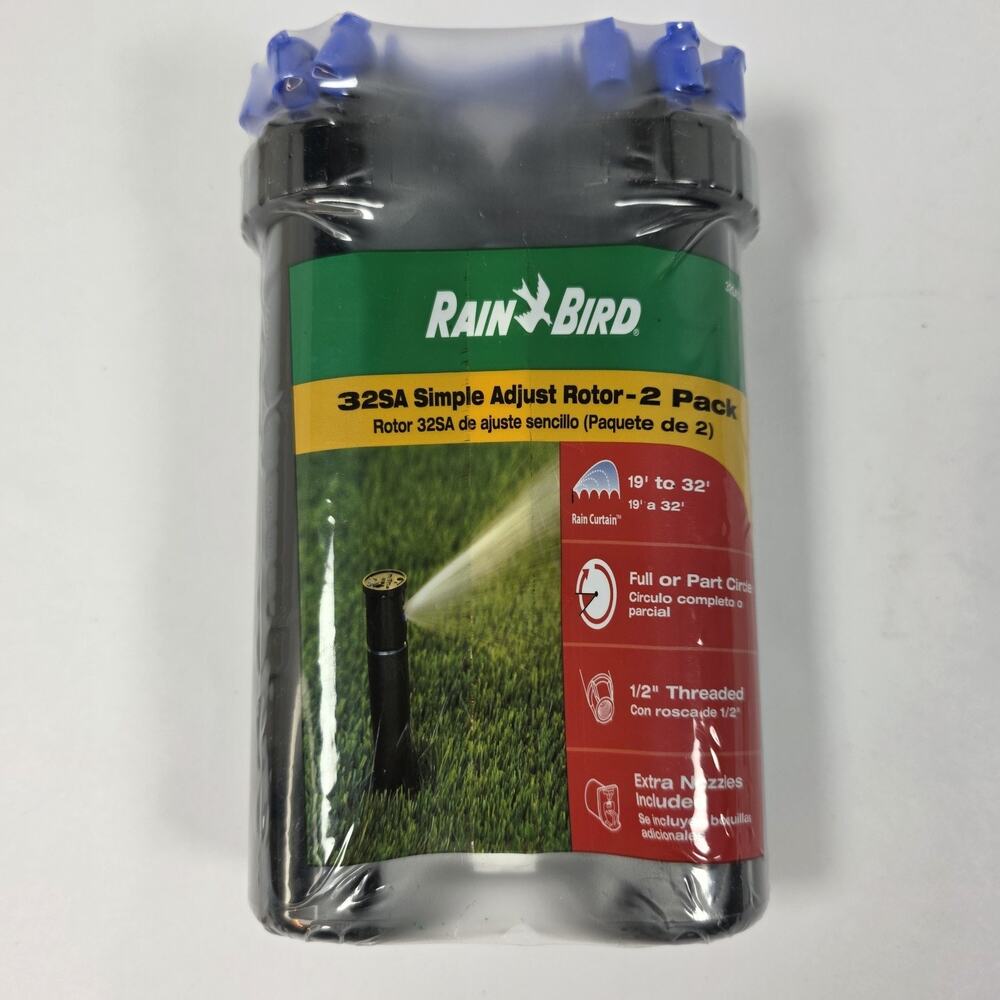 Rain Bird 32SA 2Pack 4" Pop-Up Gear-Drive Rotor Sprinkler, 40-360° Pattern